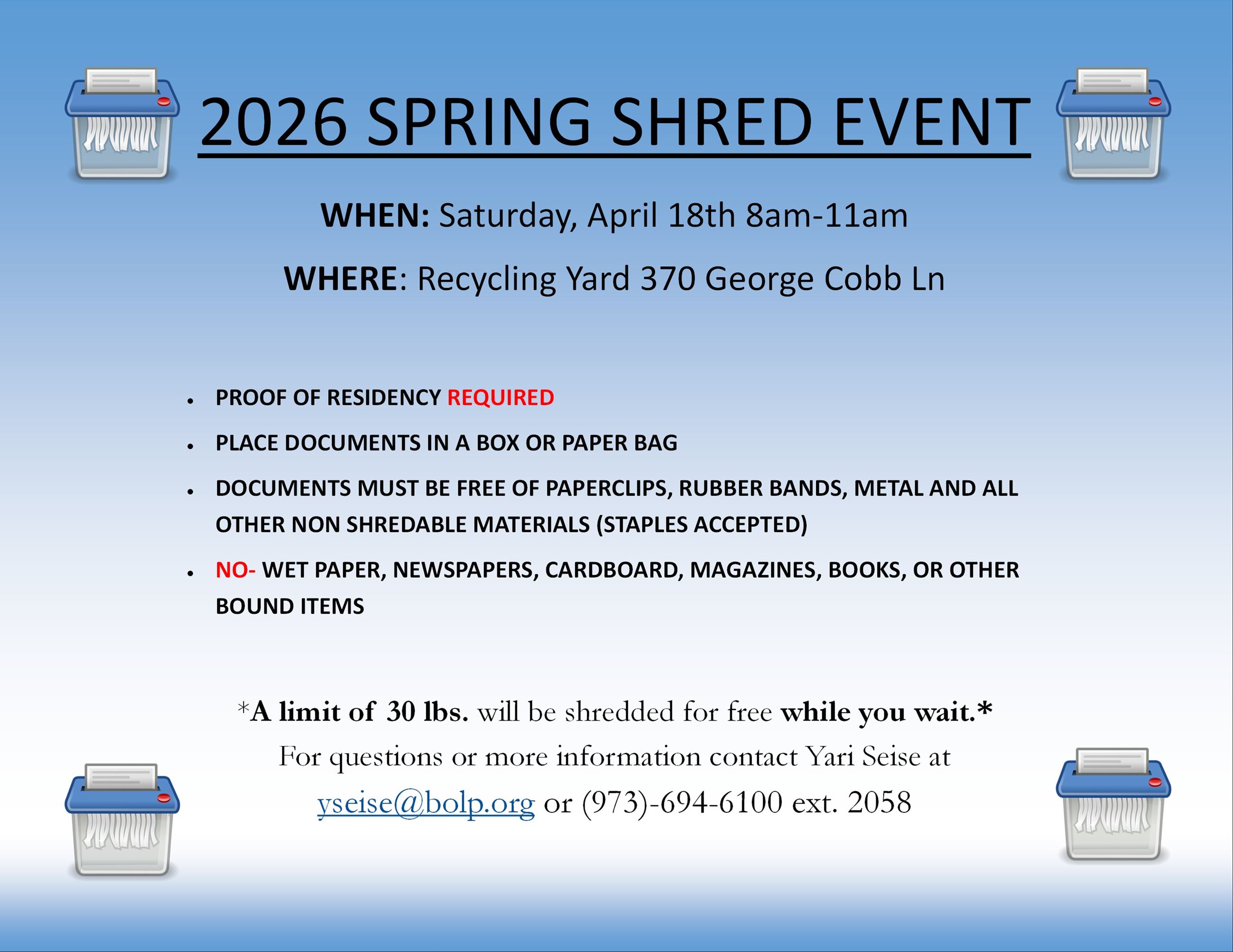 SPRING SHRED IT FLYER (LETTER)