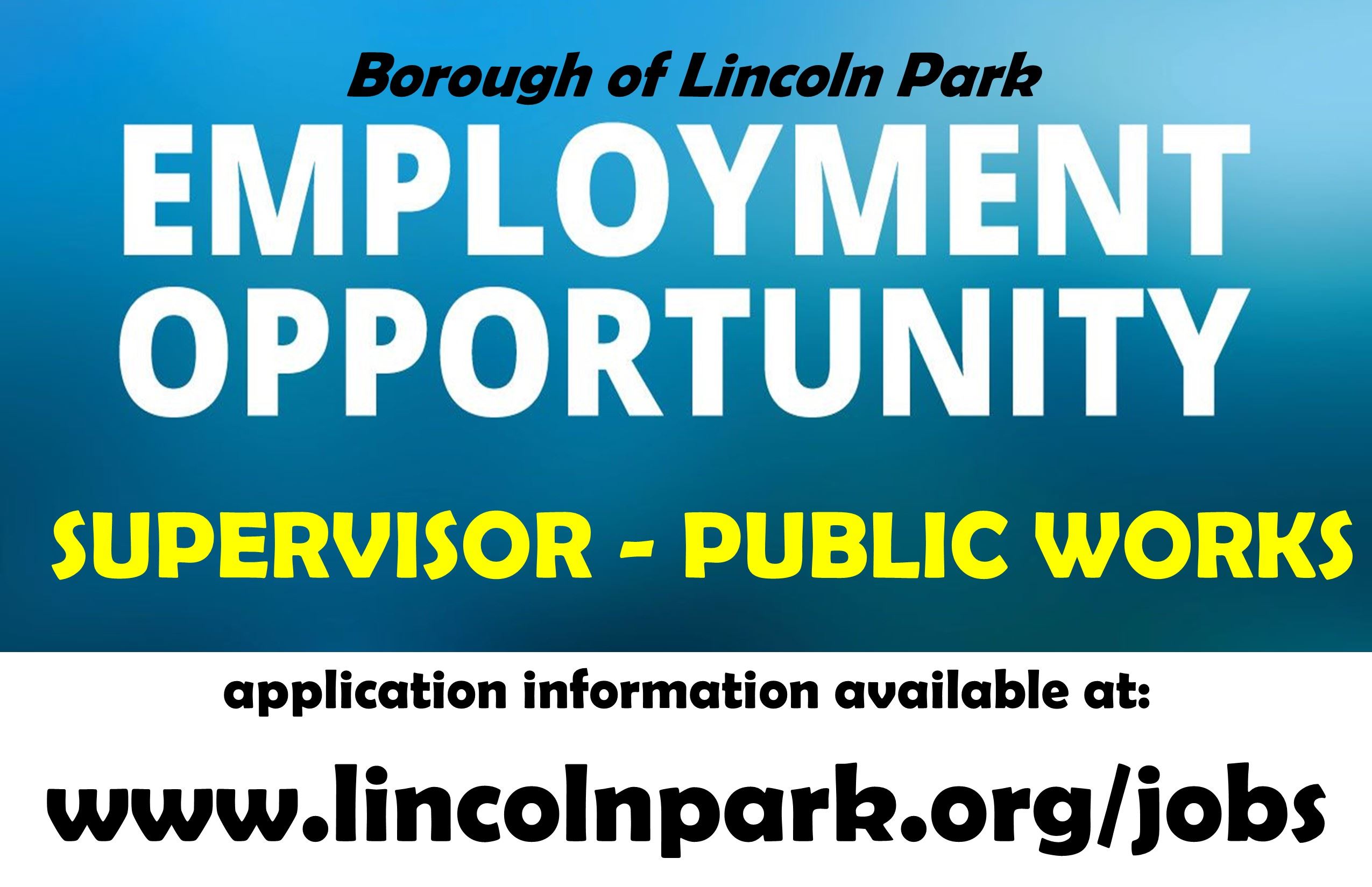 employment opp SUPERVISOR